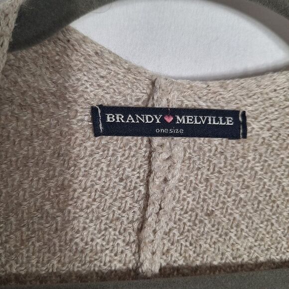 Brandy Melville Womens Open Front Cardigan Wool Blend High Low One Size - Picture 5 of 8